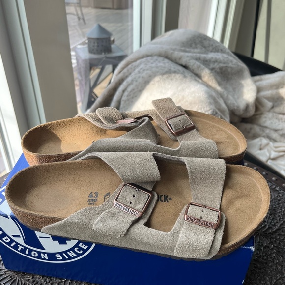 ✨BIRKENSTOCK ARIZONA SUEDE LEATHER SANDALS TAUPE 43 EU 10 US main image 2